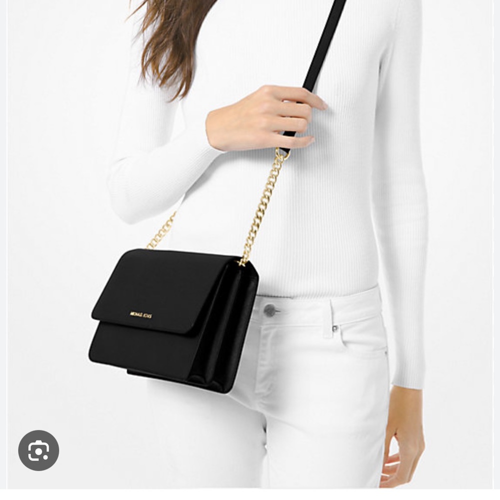 Michael Kors Blue (Navy blue) Clutch with Gold Branding